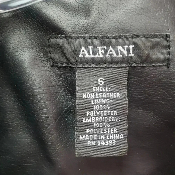 Alfani Faux Leather Embroidered Jacket - Picture 3 of 4